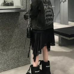Premium Balenciaga Jacke Schwarz Denim Atmungsaktiv Luxus