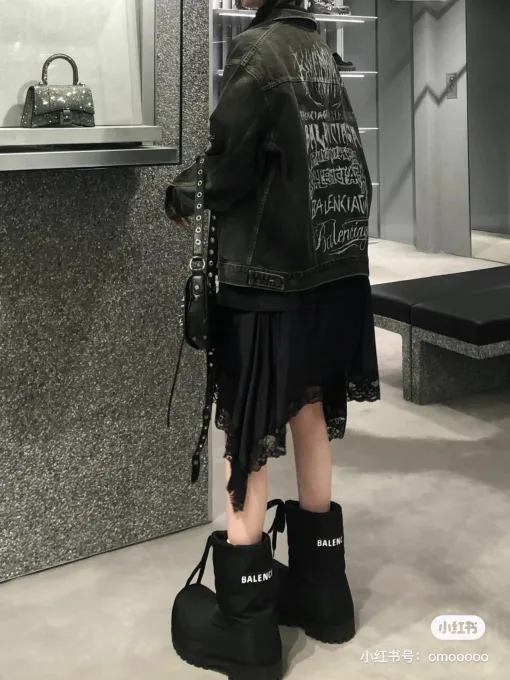 Premium Balenciaga Jacke Schwarz Denim Atmungsaktiv Luxus
