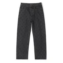 Hochwertige Louis Vuitton Jeans im schwarzen Denim-Jacquard-Stil