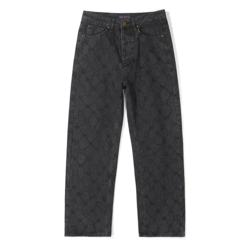 Hochwertige Louis Vuitton Jeans im schwarzen Denim-Jacquard-Stil