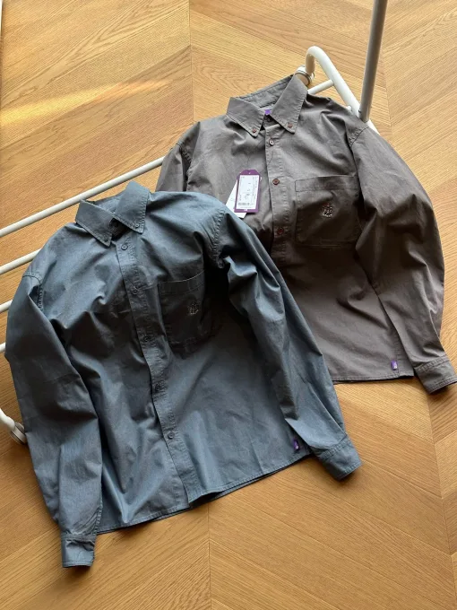Premium Qualität The North Face Langarmshirt Lila Baumwolle Bestickter Stil