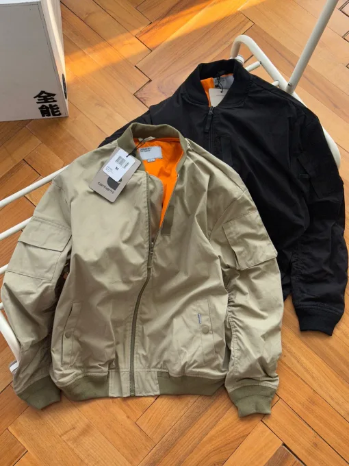 Luxus Carhartt Mantel Schwarz Baumwolle Logo Luxus
