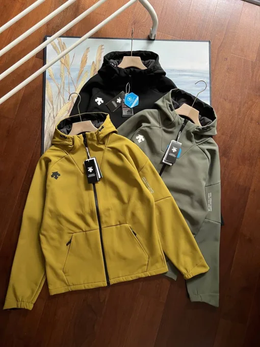 Luxus Descente Jacken Schwarz Wildleder Atmungsaktiv Luxus
