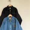 Luxus Carhartt Mantel Schwarz Leder Washed Luxury