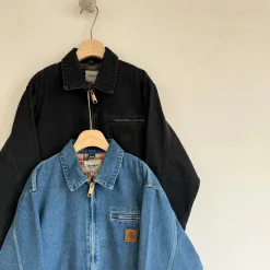 Luxus Carhartt Mantel Schwarz Leder Washed Luxury