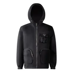Premium Prada Mantel Schwarz Nylon Solid Style