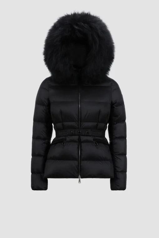 Hochwertige Moncler Mäntel im schwarzen Logo-Stil