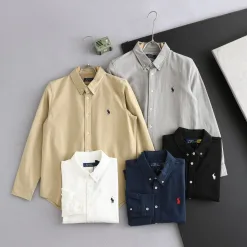Bestseller: Ralph Lauren Langarmshirt aus weißer Baumwolle mit Logo-Kollektion
