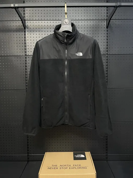 Luxus The North Face Jacken Schwarze Fleece Patchwork Kollektion