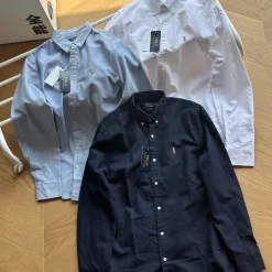 Hochwertiges Ralph Lauren Langarmshirt im Logo-Stil aus Baumwolle in Marineblau