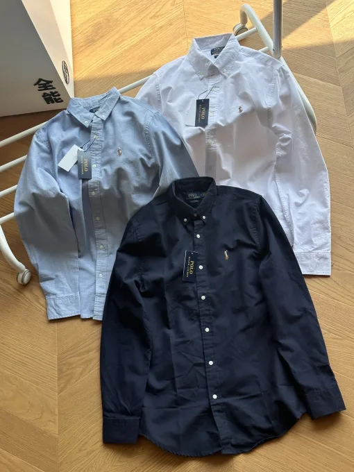 Hochwertiges Ralph Lauren Langarmshirt im Logo-Stil aus Baumwolle in Marineblau