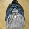 Luxus-Jacken von Carhartt, grau, Baumwolle, gewaschen, Luxus
