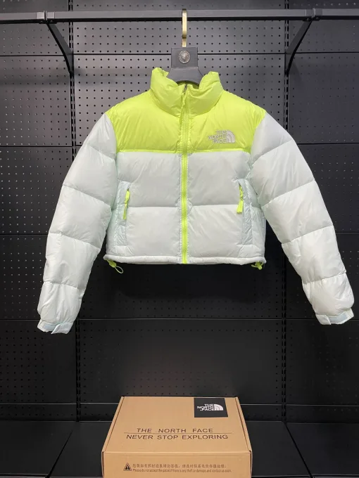 Luxus-Daunenjacke von The North Face im weißen Logo-Stil