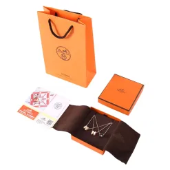 Luxus-Halskette aus der HermS-Kollektion mit Goldlogo