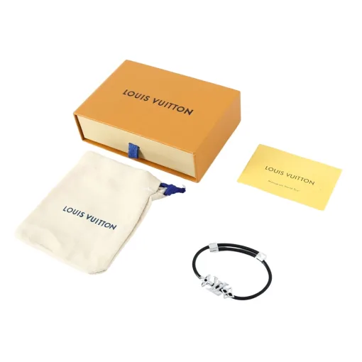 Meistverkaufte Louis Vuitton Armband Schwarz Leder Klassischer Luxus