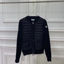 Hochwertige Moncler Jacken Schwarz Patchwork Style