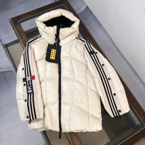 Premium Moncler Daunenjacken Schwarz Nylon Jacquard Style