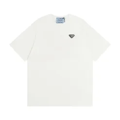 Hochwertige Prada Kurzarm-Baumwoll-Logo-Kollektion