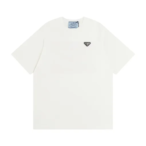 Hochwertige Prada Kurzarm-Baumwoll-Logo-Kollektion
