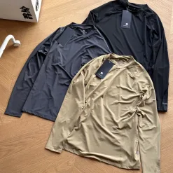 Hochwertige, langärmelige, atmungsaktive Lululemon-Kollektion aus schwarzem Polyester
