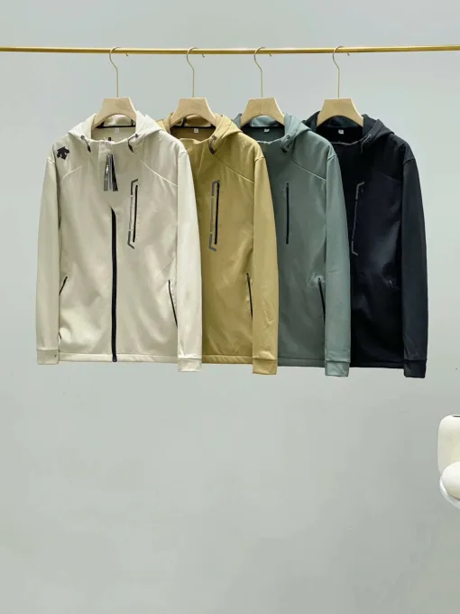 Premium Qualität Descente Jacken Schwarz Wildleder Atmungsaktiv Luxus