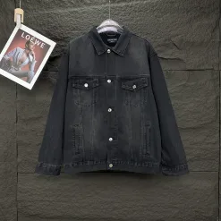 Premium Balenciaga Jacken Schwarz Denim Washed Style