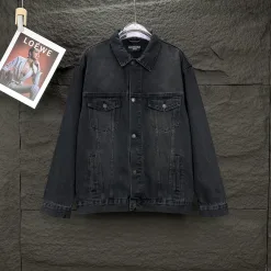 Hochwertige Balenciaga Jacken Black Denim Washed Luxury