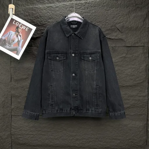 Hochwertige Balenciaga Jacken Black Denim Washed Luxury
