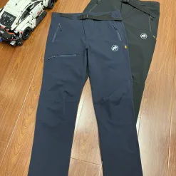 Hochwertige Mammut Hose mit verstellbarem Gürtel Schwarz Casual Luxury