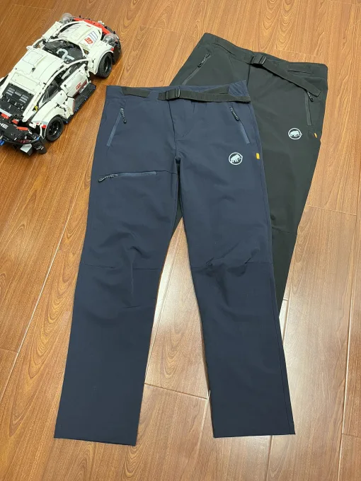 Hochwertige Mammut Hose mit verstellbarem Gürtel Schwarz Casual Luxury