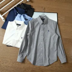 Luxus Ralph Lauren Langarmshirt Navy Baumwolle Classic Luxury