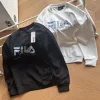 Hochwertige Fila Sweatshirts Schwarz Baumwolle Print Luxus