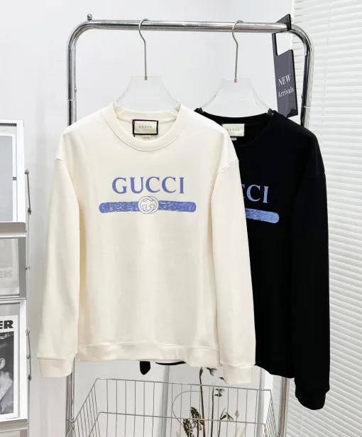 Premium Gucci Kurzarm-Kollektion aus blauer Baumwolle im Used-Look