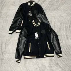 Hochwertige Chrome Hearts Jacken Kollektion aus schwarzer Wolle mit Stickerei