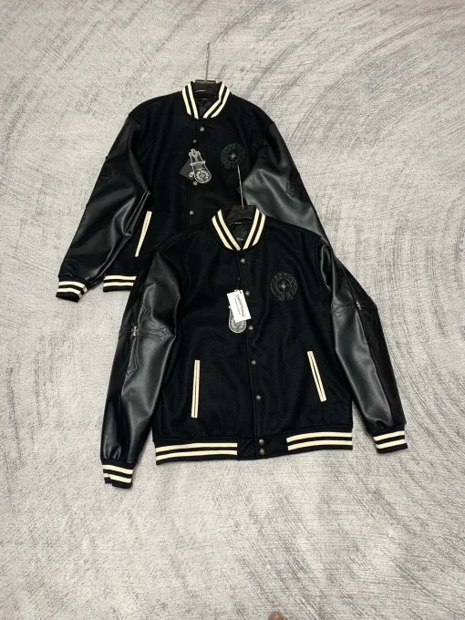 Hochwertige Chrome Hearts Jacken Kollektion aus schwarzer Wolle mit Stickerei