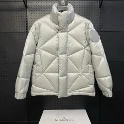 Hochwertige Moncler Jacke Weiß Nylon Solid Luxury