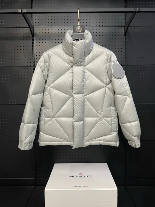 Hochwertige Moncler Jacke Weiß Nylon Solid Luxury