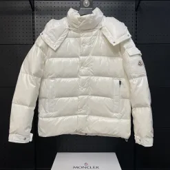 Luxus Moncler Mäntel Weiß Polyester Sportlicher Luxus