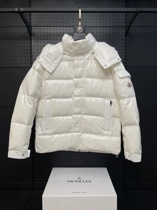 Luxus Moncler Mäntel Weiß Polyester Sportlicher Luxus