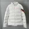 Premium Moncler Mäntel Weiß Nylon Streifen Stil