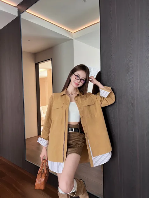 Bestseller Miu Miu Hemd Baumwolle Patchwork Kollektion