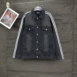 Luxus Balenciaga Jacken Schwarz Denim Streifen Luxus