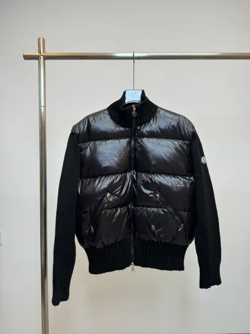 Premium Moncler Daunenjacke Weiße Wolle Bestickt Luxus