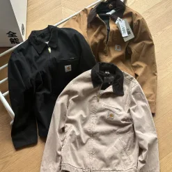 Premium Carhartt Jacke, Schwarz, Baumwolle, gewaschen