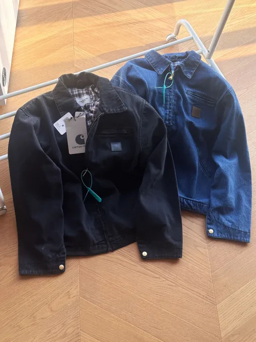 Premium Carhartt Jacke Schwarz Denim Distressed Style