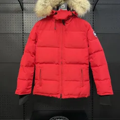 Premium Qualität Canada Goose Daunenjacke Rot Polyester Bestickt Luxus