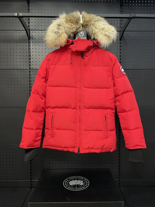 Premium Qualität Canada Goose Daunenjacke Rot Polyester Bestickt Luxus