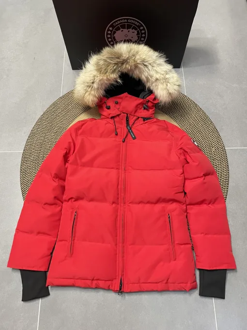 Premium Qualität Canada Goose Daunenjacke Weiß Polyester Stickerei Luxus