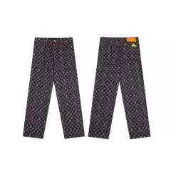 Premium Louis Vuitton Jeans Schwarzer Denim Klassischer Stil