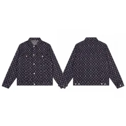 Premium Qualität Louis Vuitton Jacken Schwarz Denim Klassischer Luxus